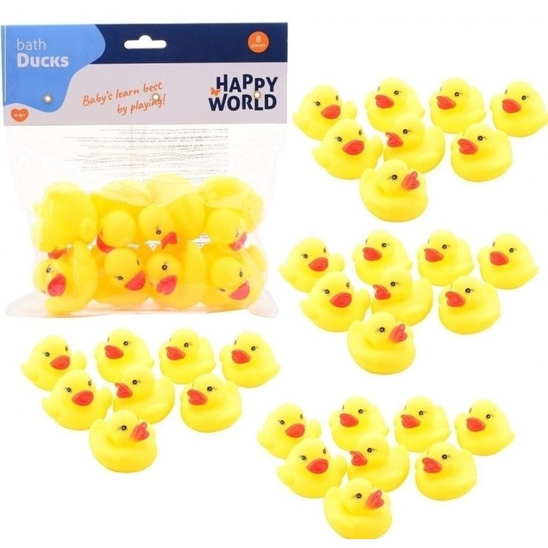40x Badeendjes geel 6 cm -