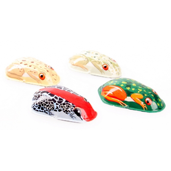 2x Klik klak kikker speelgoed 6,5 cm -