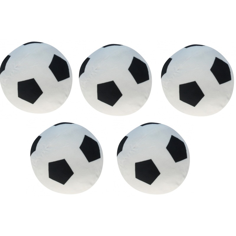 5x Pluche speelgoed voetbal 16 cm -