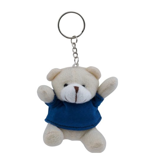 5x Pluche teddybeer knuffels sleutelhangers blauw 8 cm -