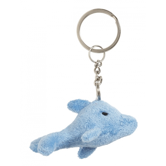 2x Pluche Dolfijn knuffel sleutelhanger 6 cm -