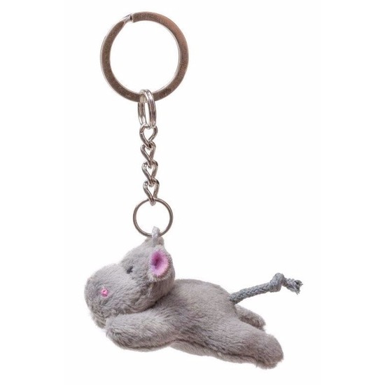 2x Pluche nijlpaard knuffel sleutelhanger 6 cm -