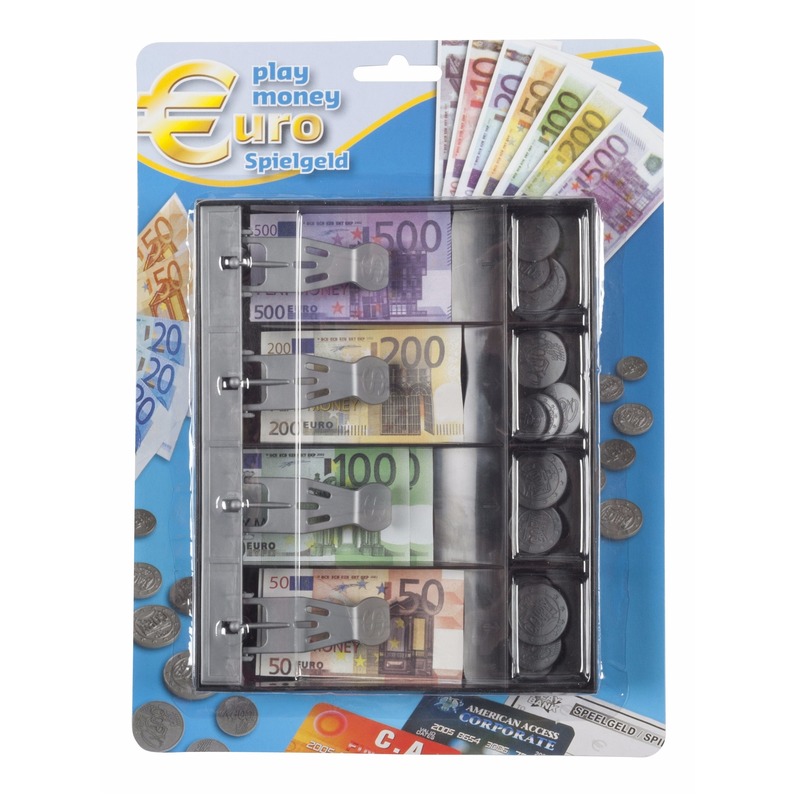 Kinder speelgeld set in kassalade 24 delig -