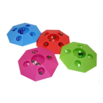 2x Knikkerpot 22 cm met knikkers -