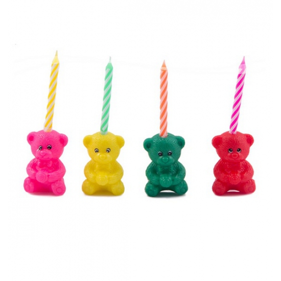 Beertjes taart kaarsjes 8x stuks -
