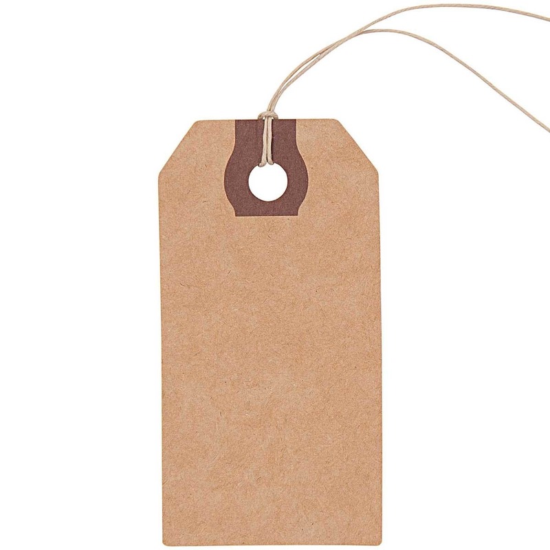 9x Cadeau tags/labels kraftpapier/karton 9 cm -
