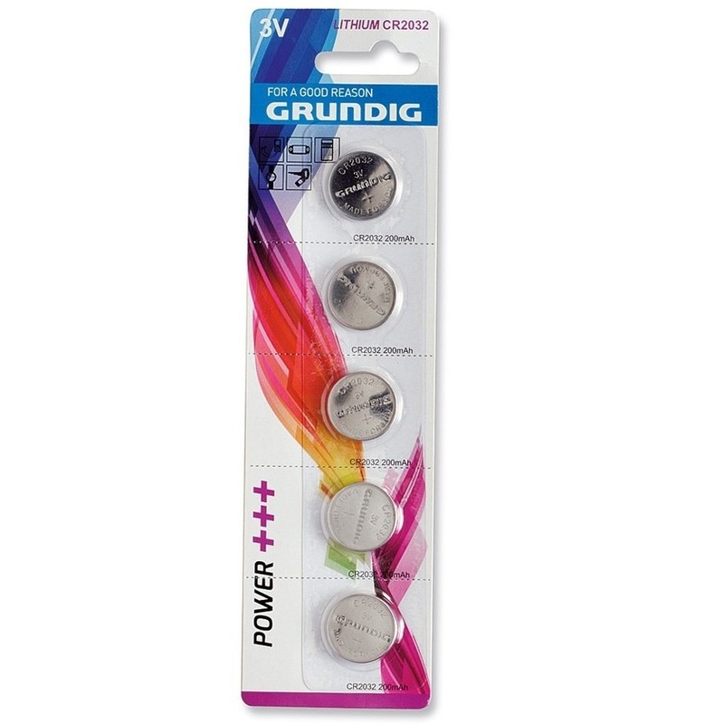 5x Grundig knoopcel batterijen CR2032 3V -