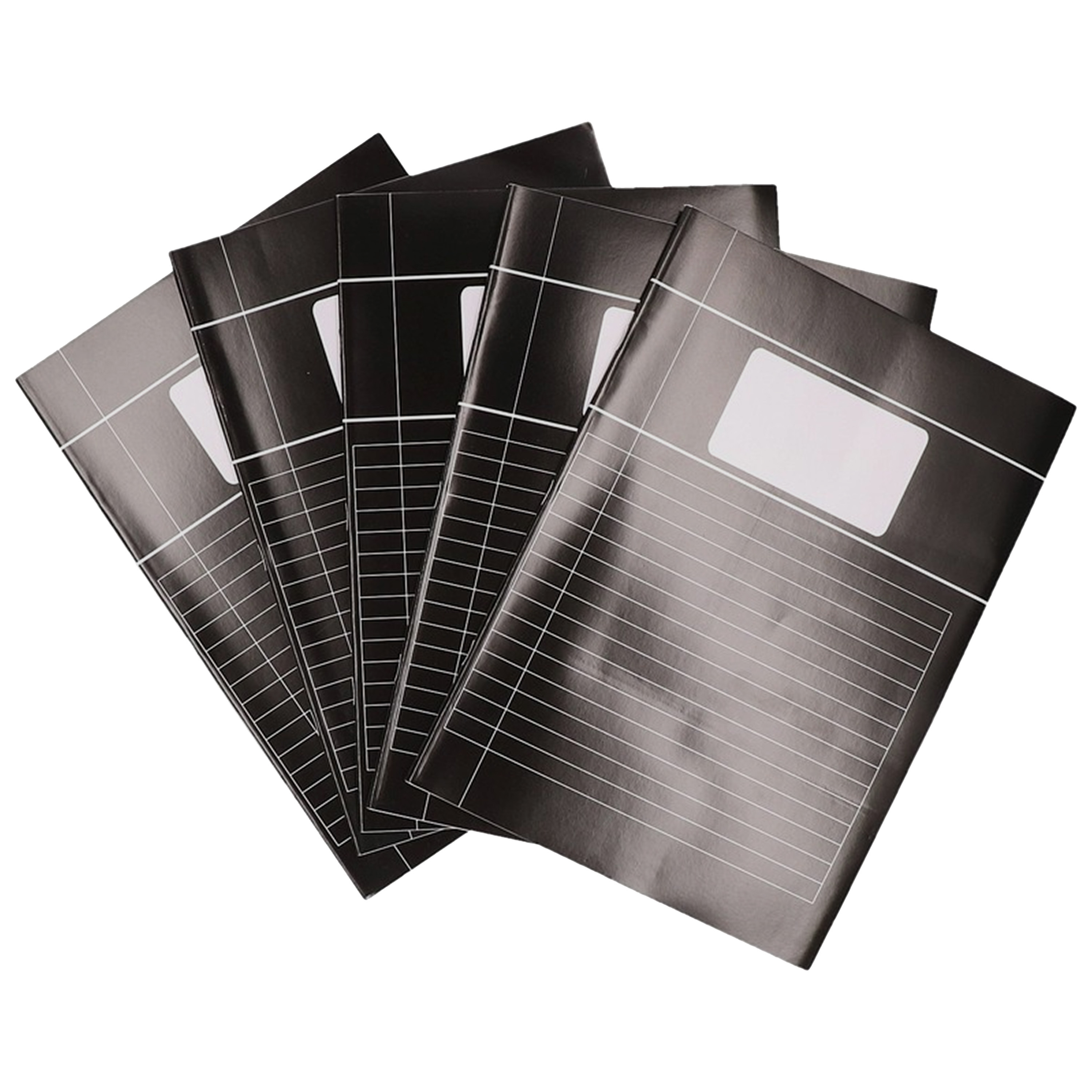 A4 lijntjes schriften pakket - 5x stuks - zwart -