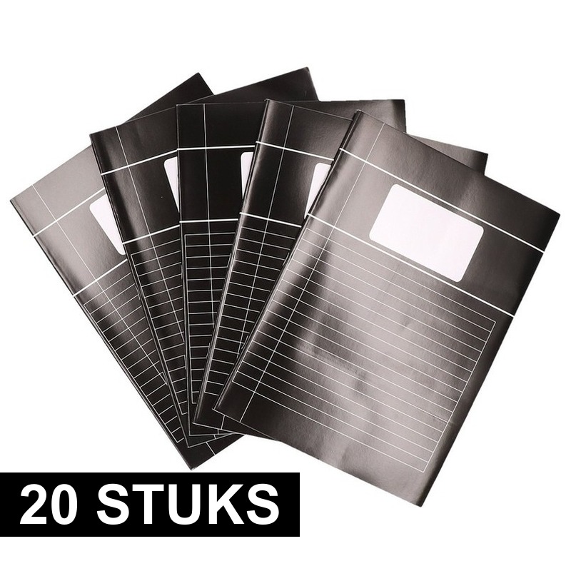20x zwarte A4 lijntjes schriften pakket -