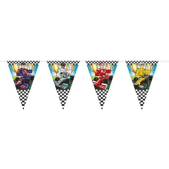 1x stuks Race/Formule 1 thema vlaggenlijnen van 6 meter -
