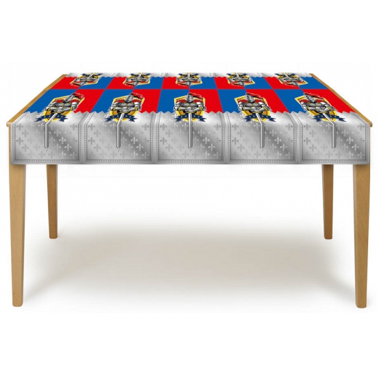 Ridder thema feest/verjaardag tafelkleed - plastic - 130 x 180 cm - kinderfeestje -
