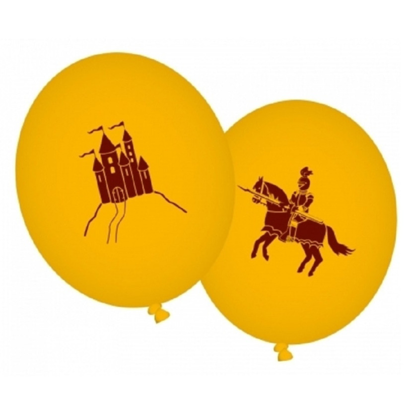 Zakje met 8x stuks Ridders feest thema ballonnen - Kinder Verjaardag feestartikelen -