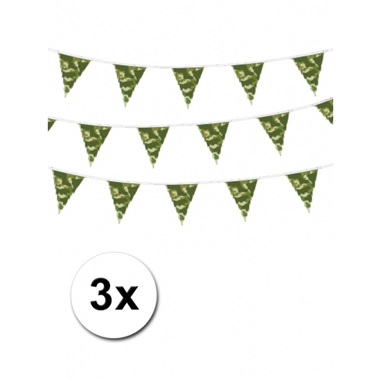 3 camouflage vlaggenlijnen 10 meter -