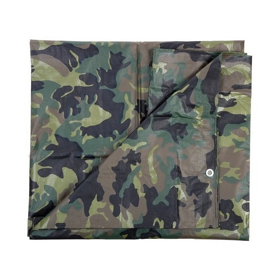 Leger thema feest camouflage afdekzeil groen 5 x 6 meter -