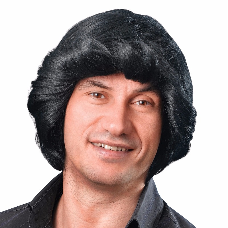 Zwarte Robbie Muntz pruik -