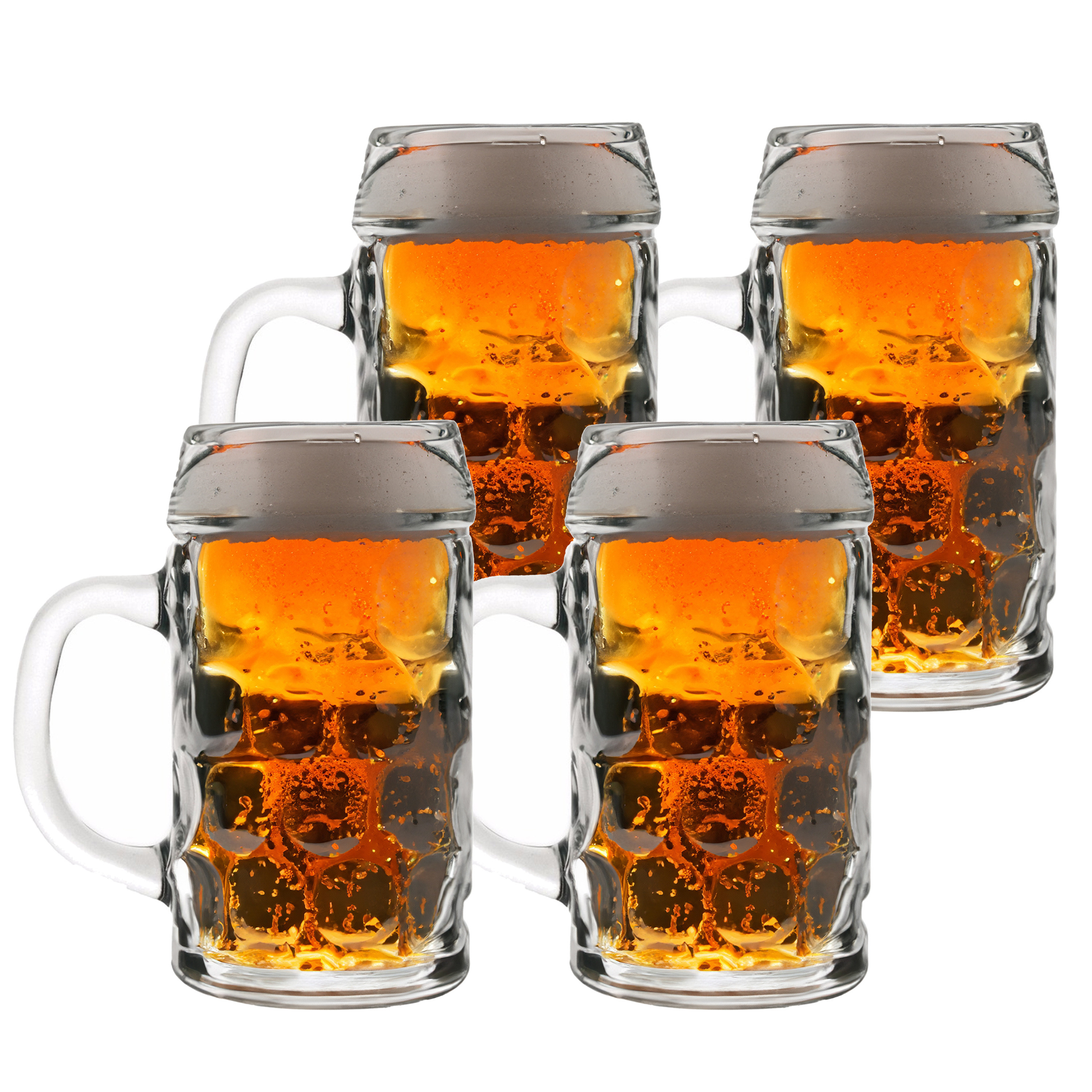 4x Bierpullen/Bierglazen 1 liter Oktoberfest glazen -