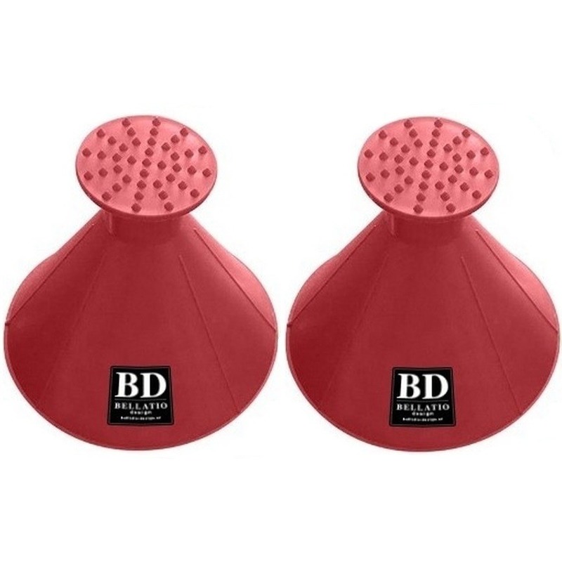 2x Ronde multifunctionele autoraam ijskrabber rood -