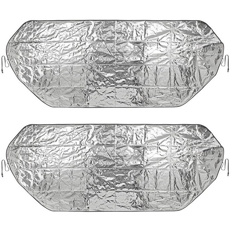 2x Auto anti-ijs/zonnefolie dekens extra groot 100 x 250 cm -