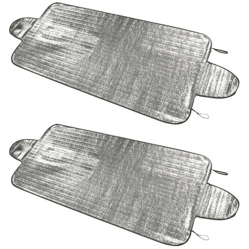 2x Auto zonneschermen/anti-ijs dekens 100 x 200 cm -