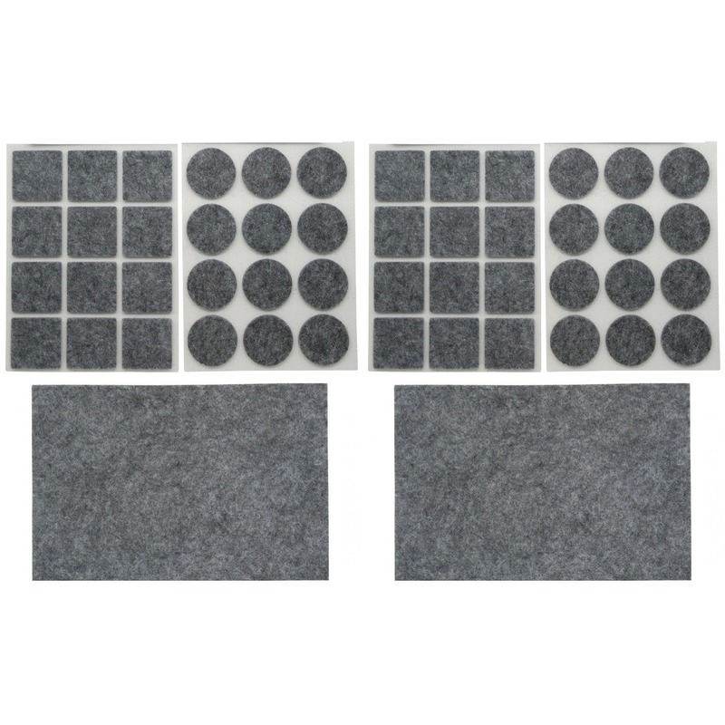 2x Antikras rubber/meubelvilt sets 25-delig grijs -