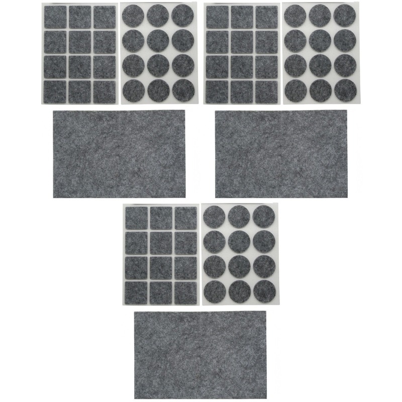 3x Antikras rubber/meubelvilt sets 25-delig grijs -