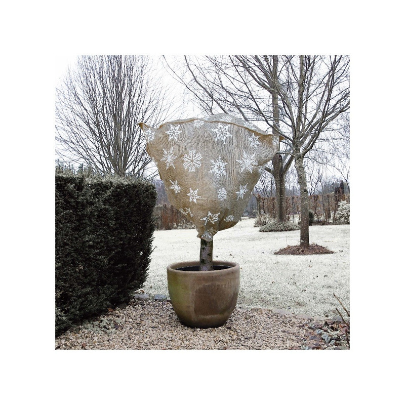 2x Plantenhoes jute naturel wintermotief 1 m x 75 cm anti-vorst -