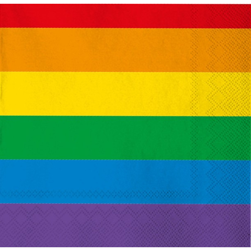 40x Gay pride thema servetten regenboog 33 x 33 cm -