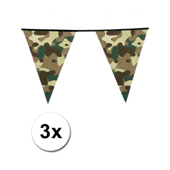 3x Camouflage vlaggenlijn 6 meter -