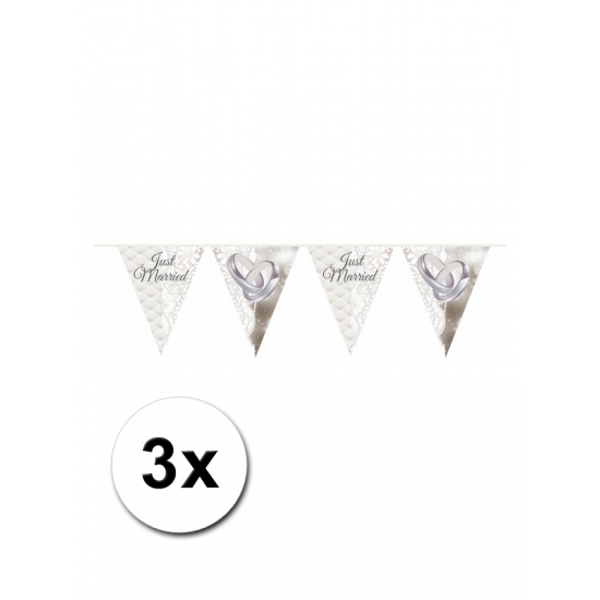 3 Just Married vlaggenlijnen -