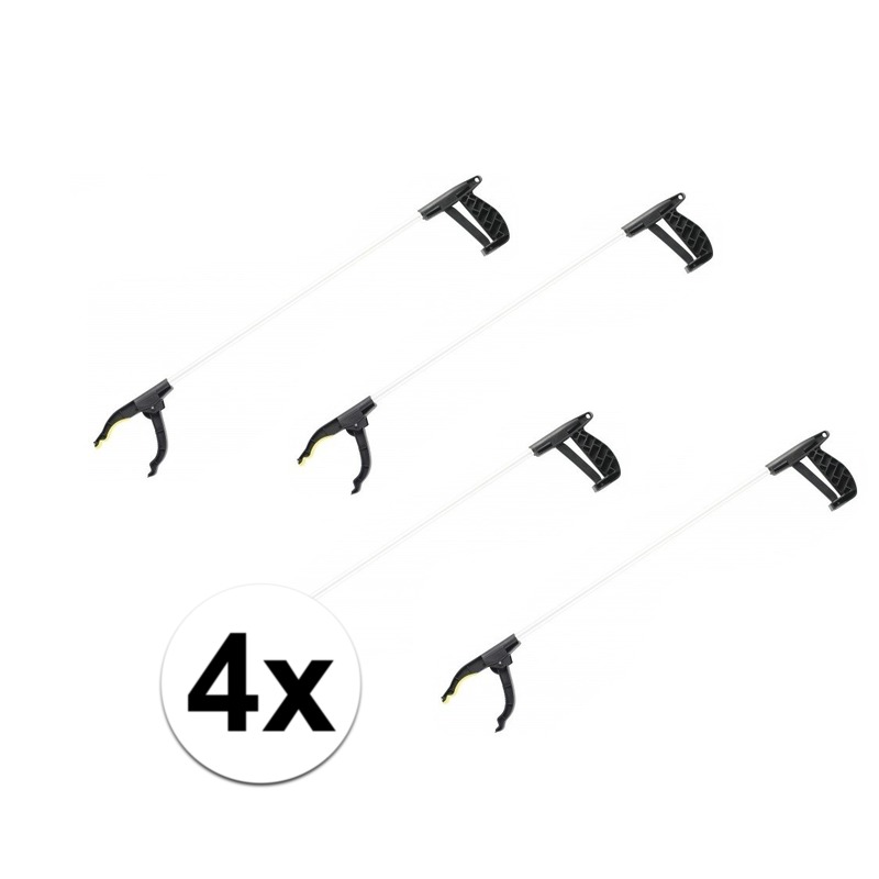 Afvalgrijper - 4x - met klemgreep - 76 cm - grijphulp - afvalprikker -
