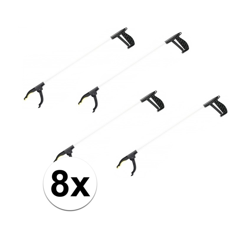 Afvalgrijper - 8x - met klemgreep - 76 cm - grijphulp - afvalprikker -