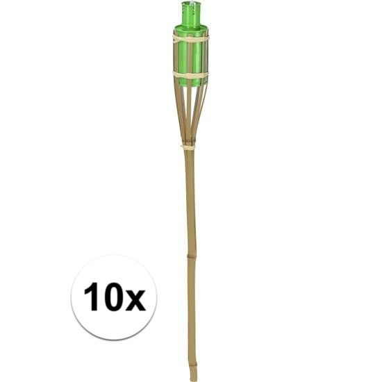 10x Bamboe tuinfakkel groen 65 cm -