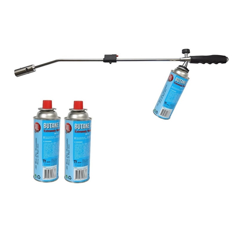 Onkruidbrander / onkruidverdelger met 3 gasflessen 76 cm -