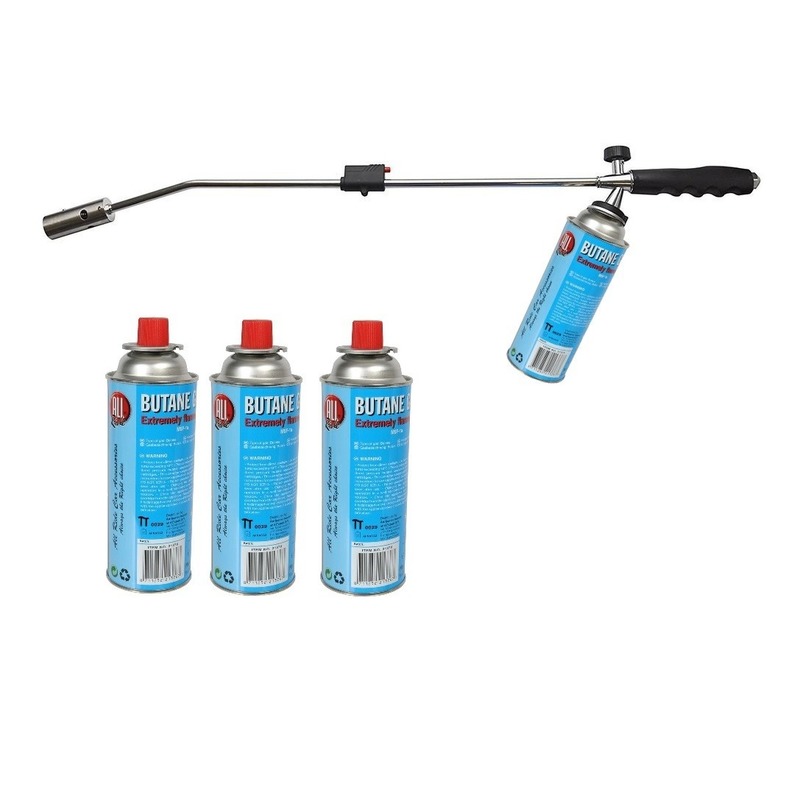 Onkruidbrander / onkruidverdelger met 4 gasflessen 76 cm -