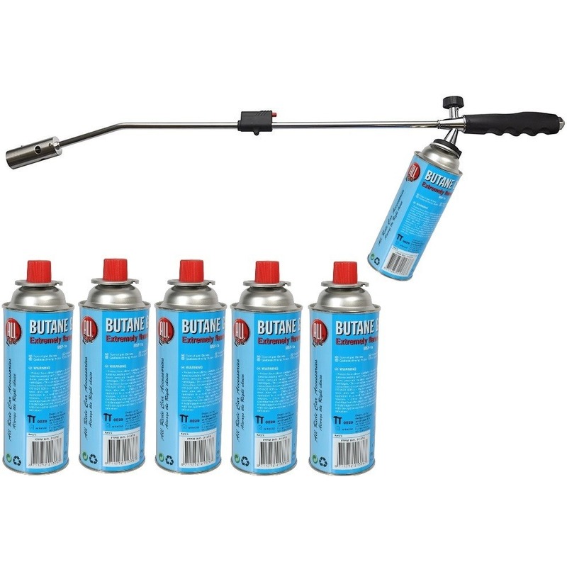 Onkruidbrander / onkruidverdelger met 6 gasflessen 76 cm -