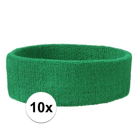 10x Hoofd zweetbandje groen -