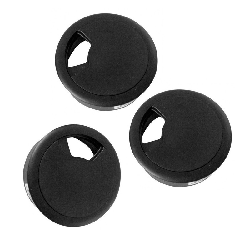 3x Kabeldoorvoer zwart 60 mm -