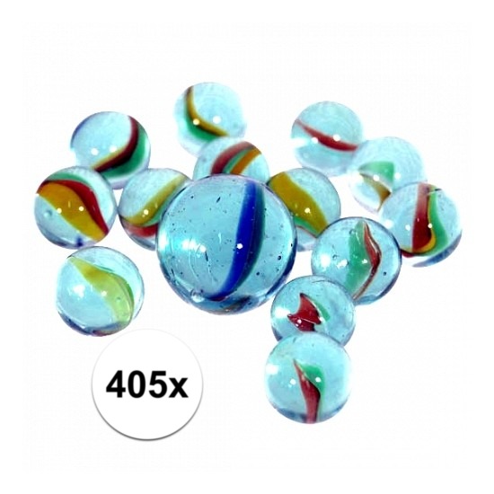 405 stuks glazen knikkers -