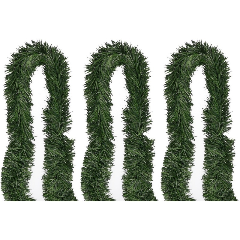 3x Groene kerstslingers 5 m -