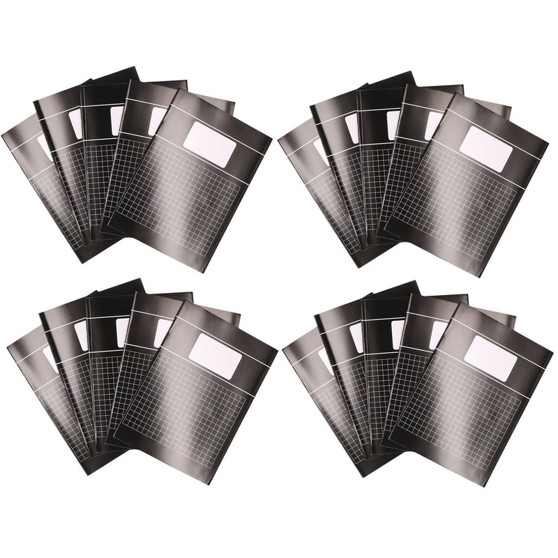 20x zwarte A4 ruitjes schriften 10 mm pakket -