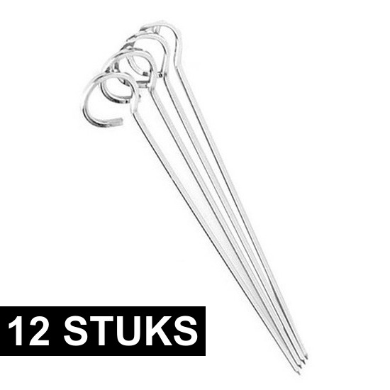 12x Barbecue spiezen/vleespennen 24 cm -