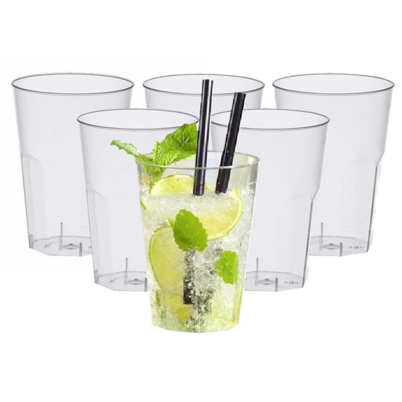 60x Hard plastic frisdrank/water glazen -