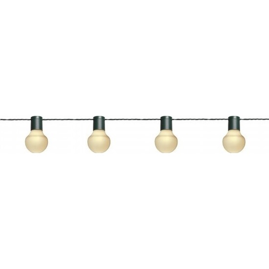 2x Buiten feestverlichting lichtsnoer warm witte lampjes 10 m -