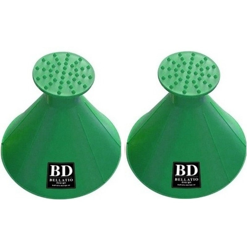 2x Ronde multifunctionele autoraam ijskrabber groen -