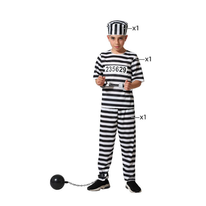 Boef - boevenpak - carnaval verkleedkleding kostuum - voor kinderen - Gevangenen outfit 116 (5-6 jaar) -