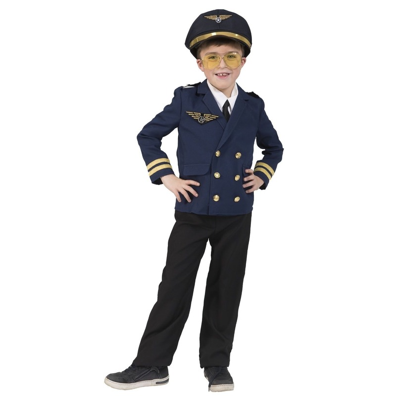 Piloten verkleed jasje voor kinderen 140 (10 jaar) -