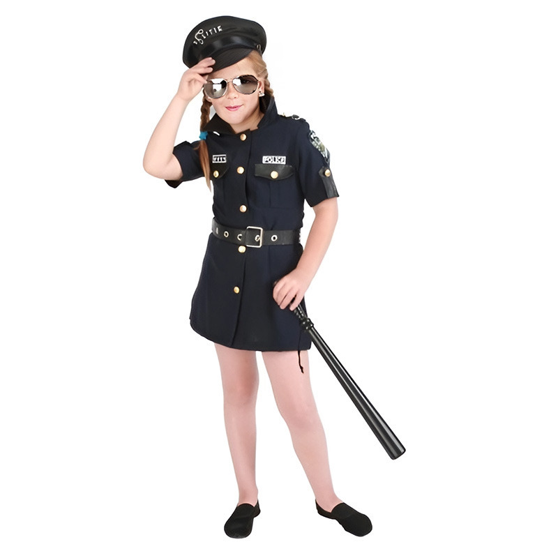 Meisjes politie jurk kostuum 128 (8 jaar) -
