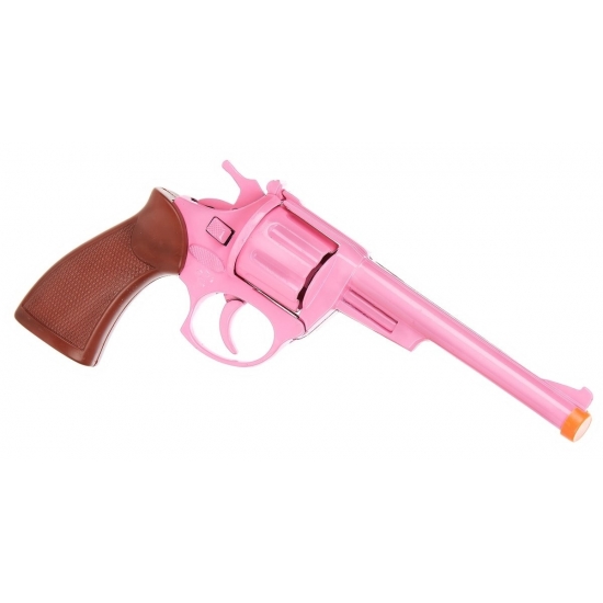 Roze cowboypistool 19 cm 8 shots -