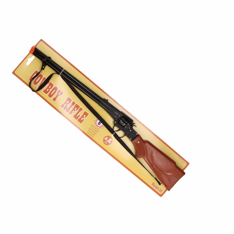 Cowboy verkleed speelgoed geweer - 65 cm - 8x schots - plaffertjes -