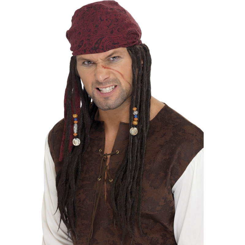 Jack Sparrow carnaval verkleed pruik voor heren - Piraat - Pirates -